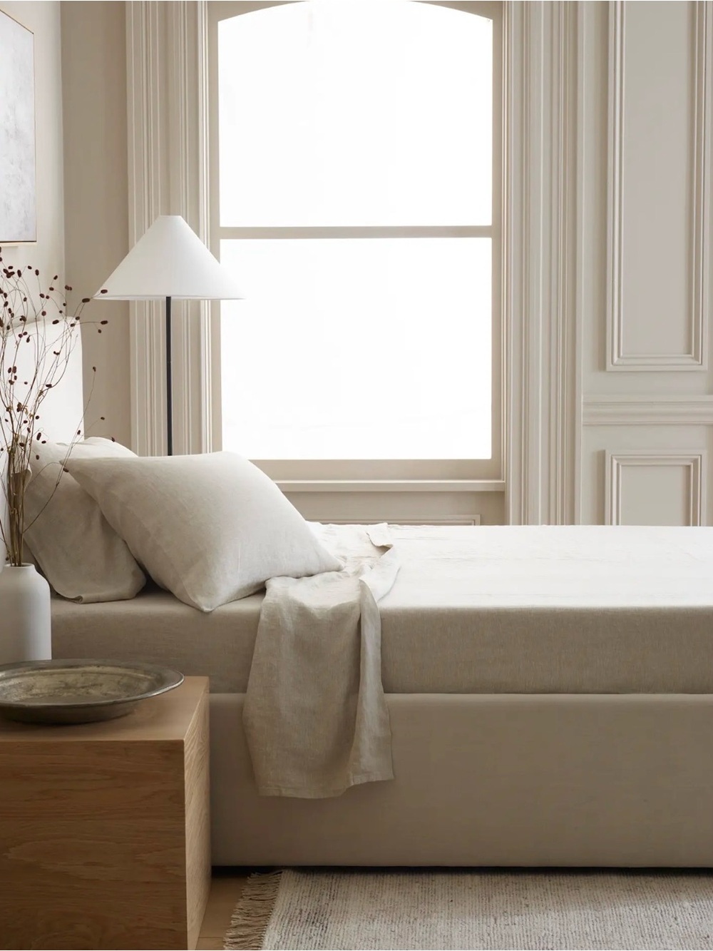 Twin Linen Sheet Set in Natural Chambray - Retail $144